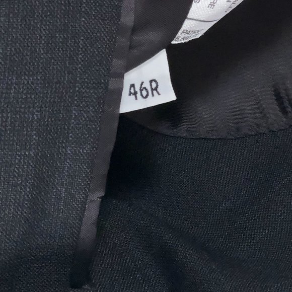 Hart Schaffner Marx Gold Trumpeter Wool Blazer in Charcoal Check Men's Size 46R - Picture 7 of 9